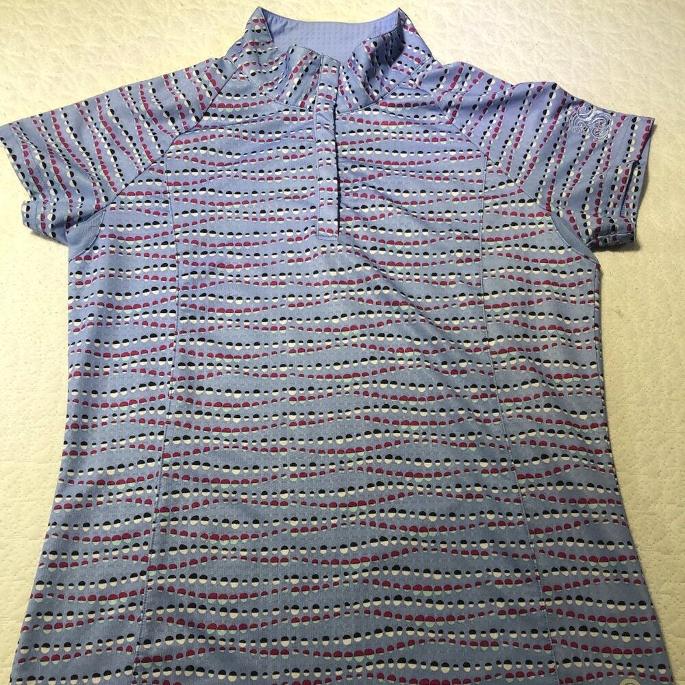 Bette & Court Womens Abstract Print 1/4 Snap Golf Tennis Top Shirt Size Xsmall - Picture 2 of 9